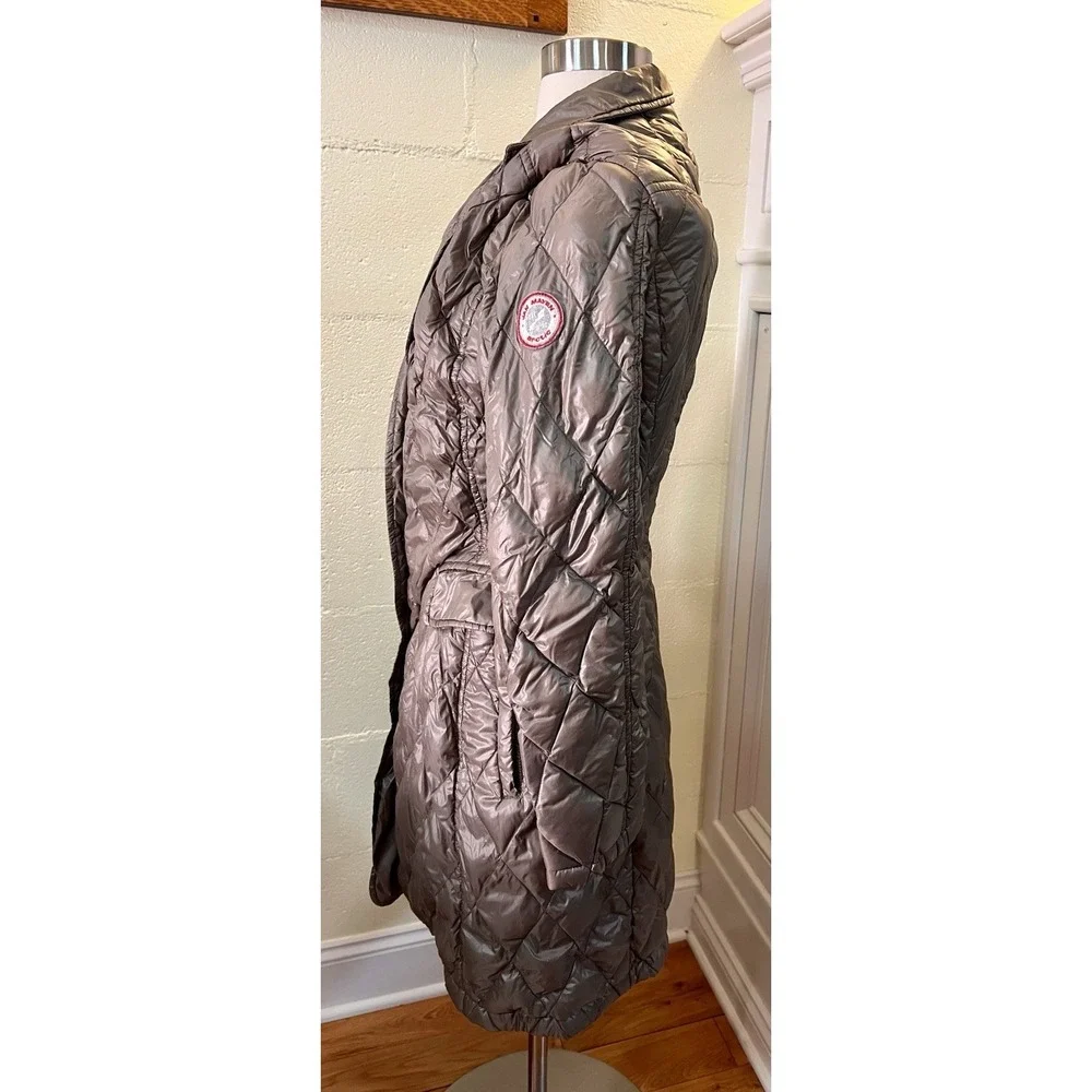 Jan Mayen Beige Goose Down Long Puffer Jacket Italian Size 46 (US‎ 12)